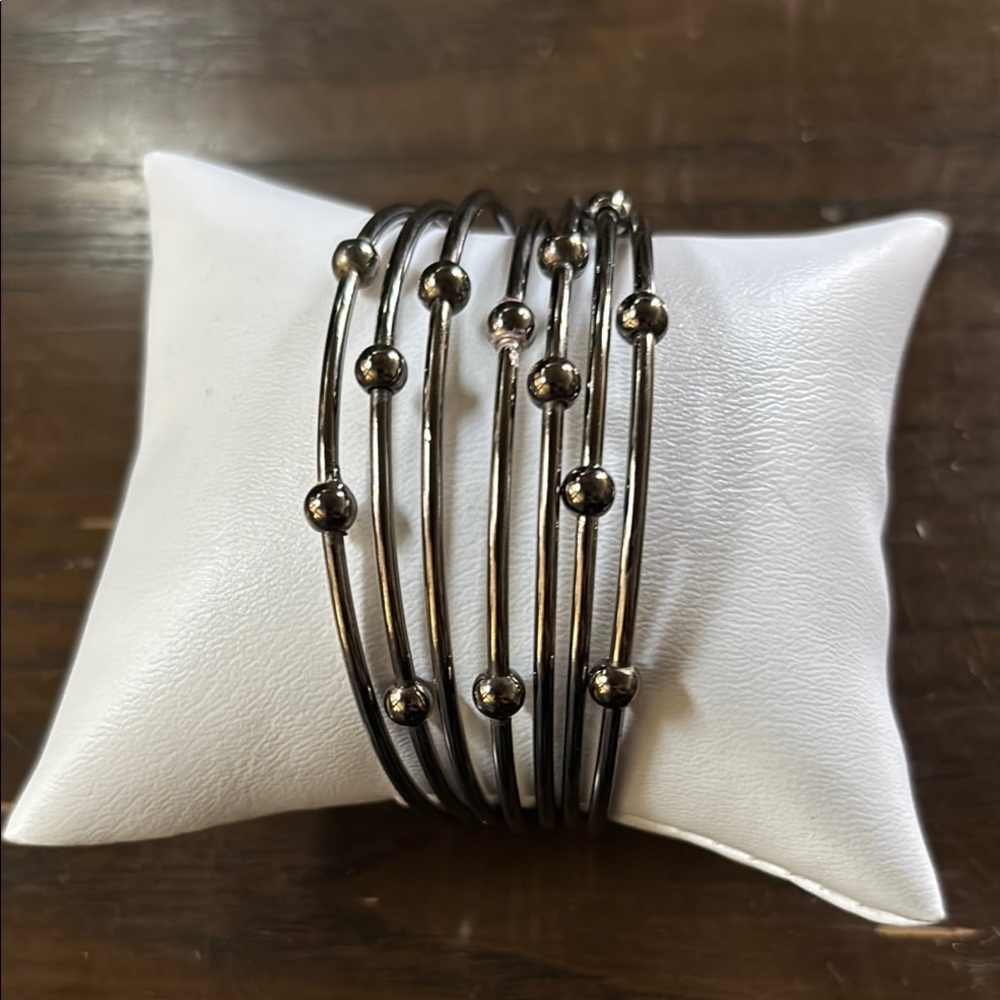 Elegant Silver and Gold Bangle Set